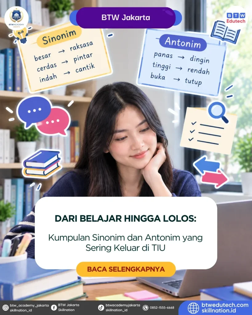 Kumpulan Sinonim dan Antonim yang Sering Keluar di TIU